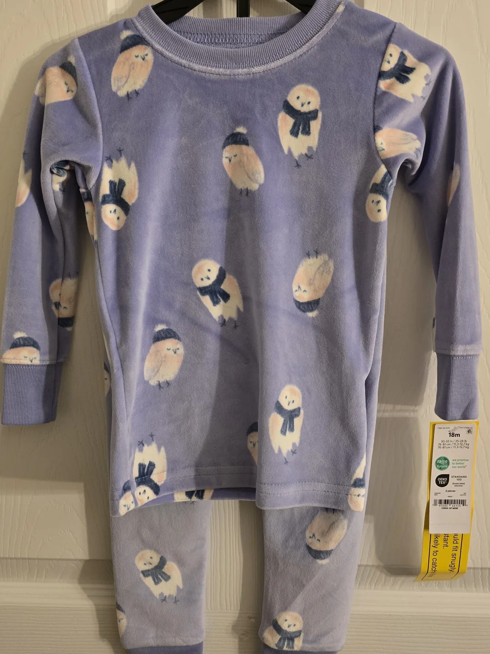 Carter's Pajama 2 piece Set PJ Baby Toddler Snug Fit Perfect for Cold 18 Months